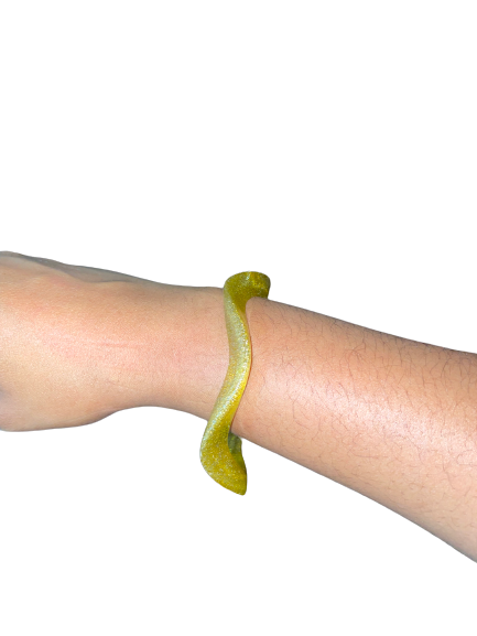 Yellow Glittery Wavy Bracelet