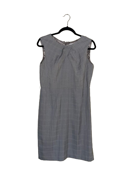 Grey Plaid Short Sleeve Dress - S (Size 6)